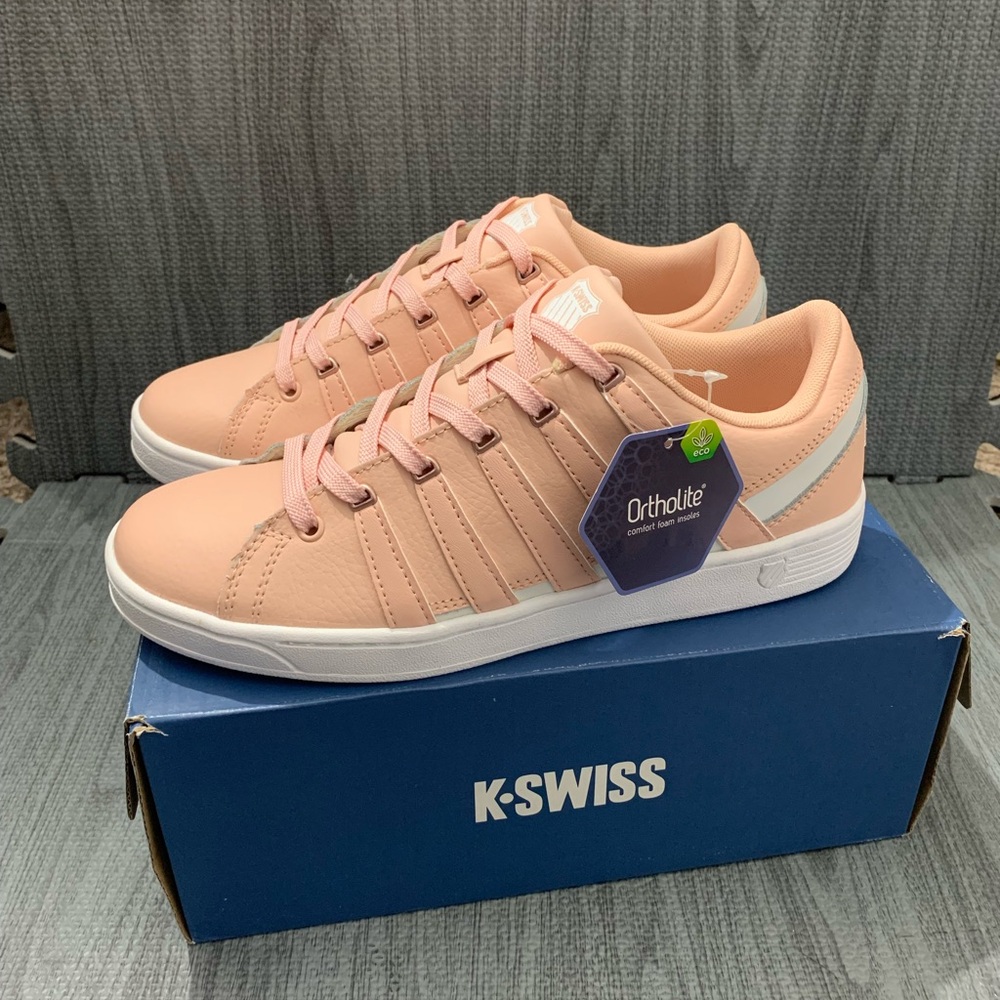 K-Swiss Ramli Court Womens Shoes Size 9 Peach Rose Gold Leopard New Shoes